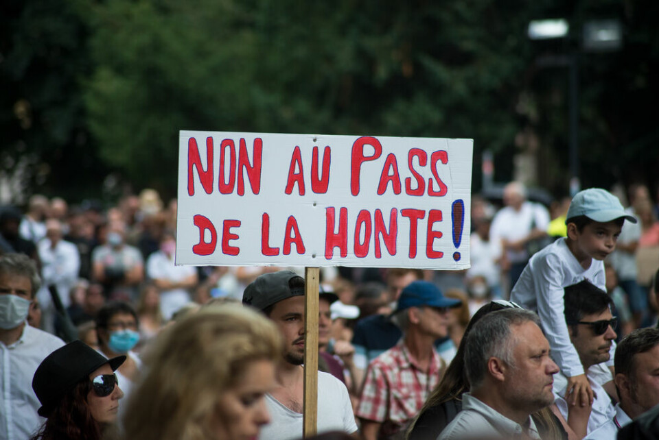 Protest against France's health pass