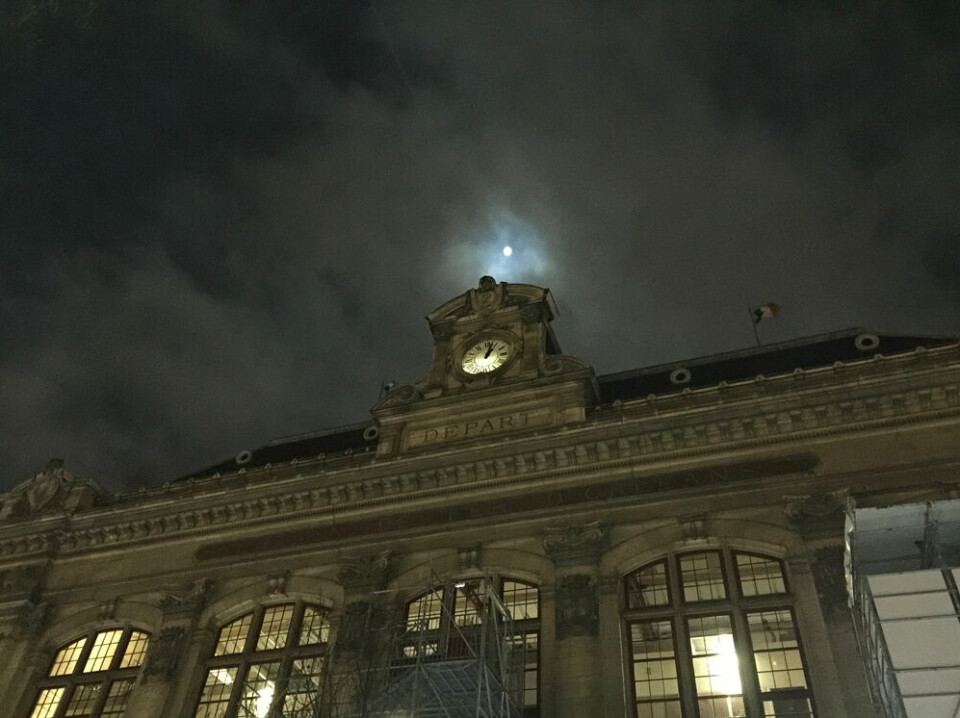 The Gare d'Austerlitz in Paris at night. Paris-Nice night train restarts with PM onboard for first trip