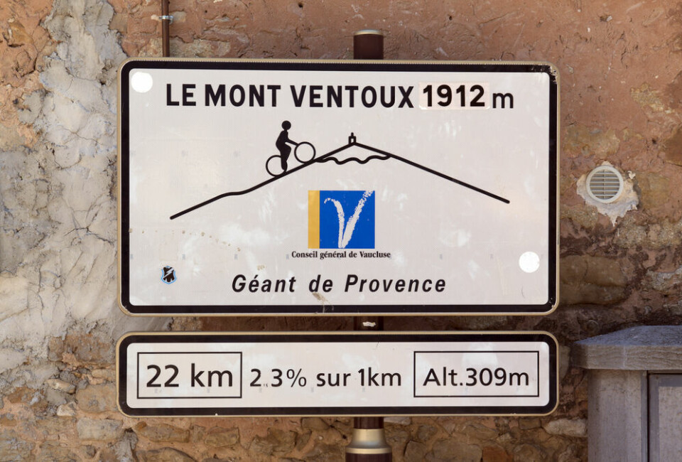 Road sign to Mont Ventoux in Bedoin, France. Mont Ventoux: Tour de France 2021 climbs the 'Bald Giant' today