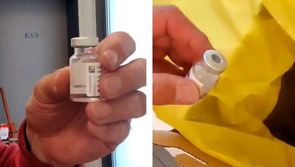 Patrick VOGT / @vogt_patrick / Twitter Screenshots of Dr Vogt's video showing the vial and the rubbish bin. Watch: French doctor’s angry video over AstraZeneca vaccine refusals