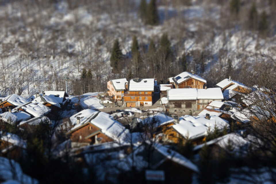 A view of houses in snow in Haute-Savoie