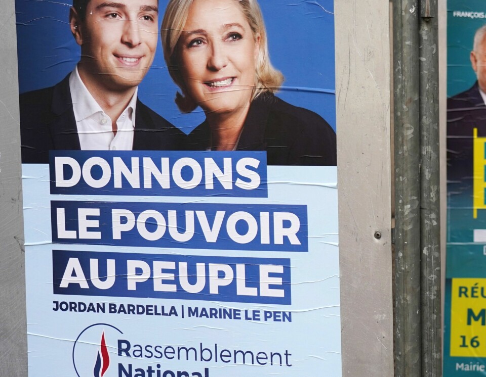 Marine Le Pen and Jordan Bardella on French official campaign posters for the 2019 European Parliament elections