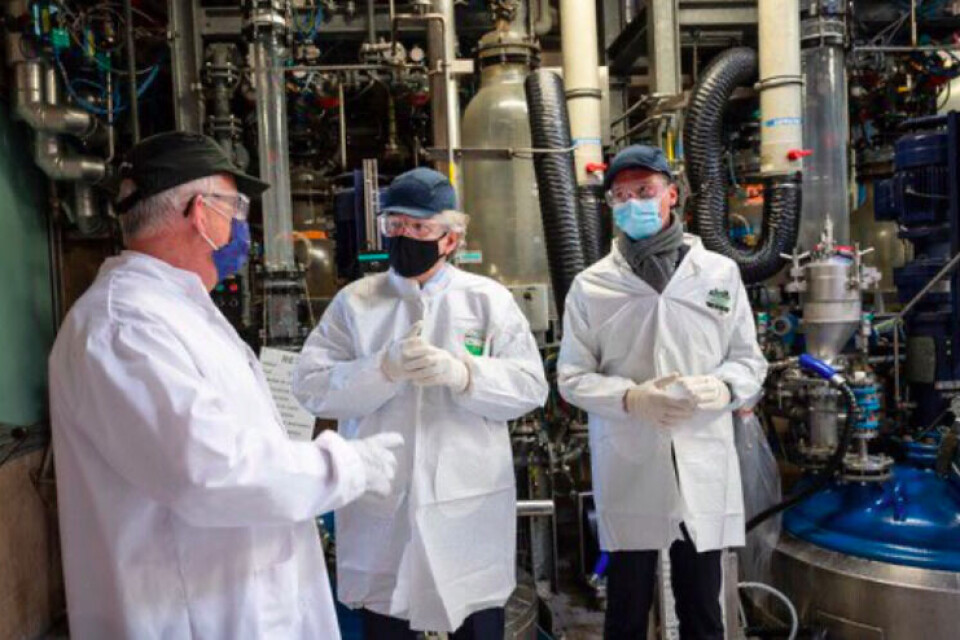@ThierryBreton / Thierry Breton / Twitter Thierry Breton visiting a factory near Dijon. Pfizer vaccine production to start in France this week