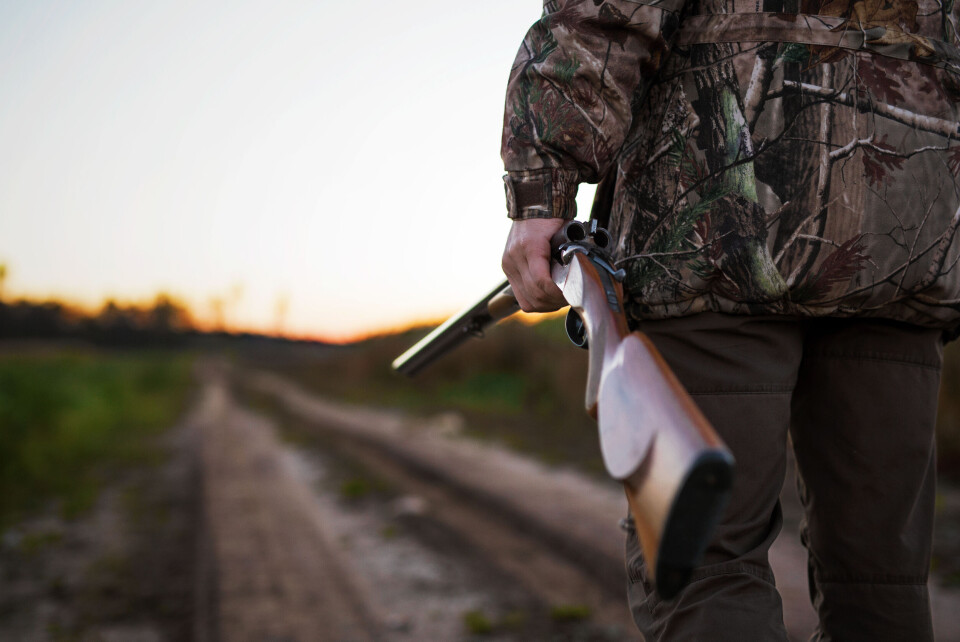 A man holding a gun in the countryside