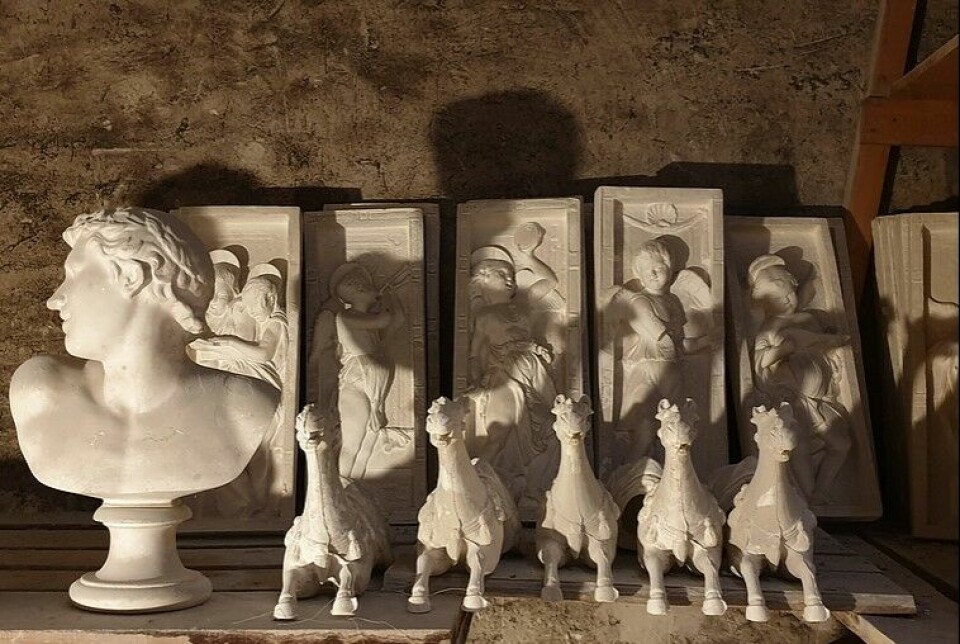 An image of some of the statues and sculptures in Atelier Lorenzi's collection