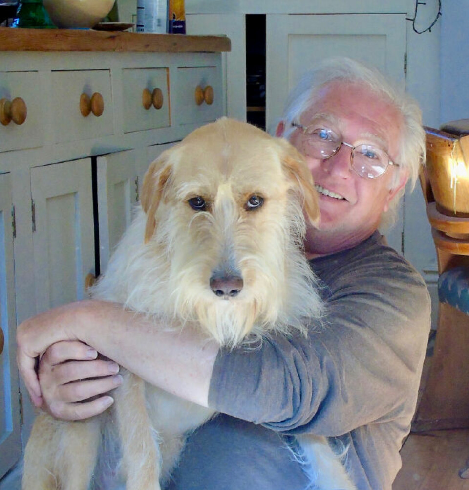 Chris Slade with his dog Rudy