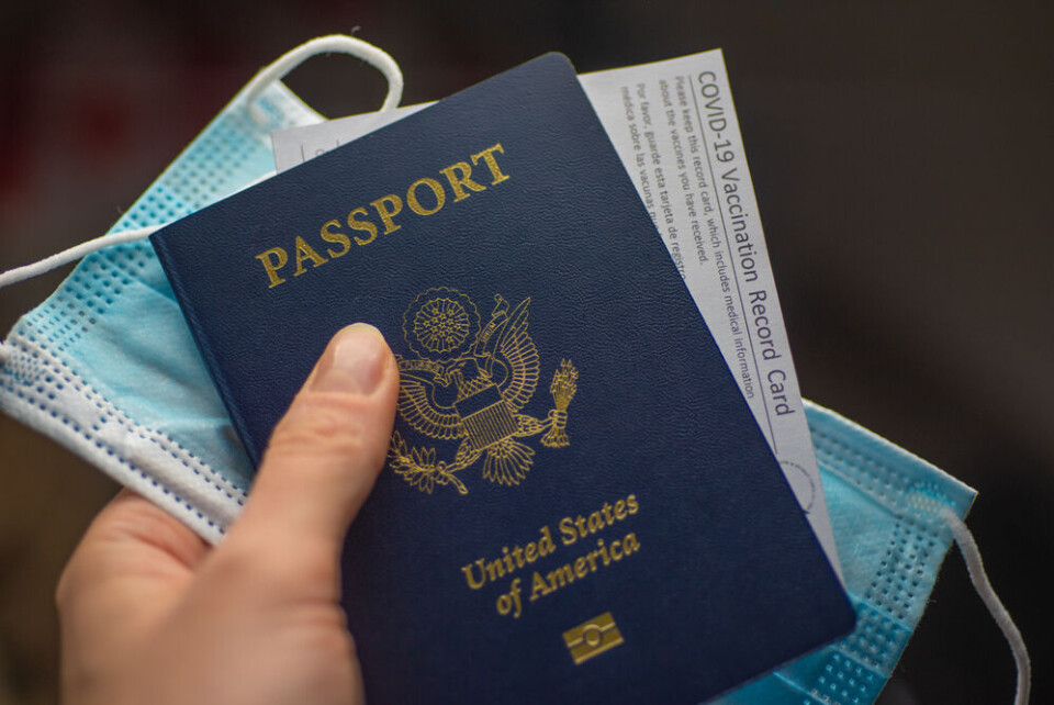 Evgenia Parajanian / Shutterstock US passport, Covid mask, travel