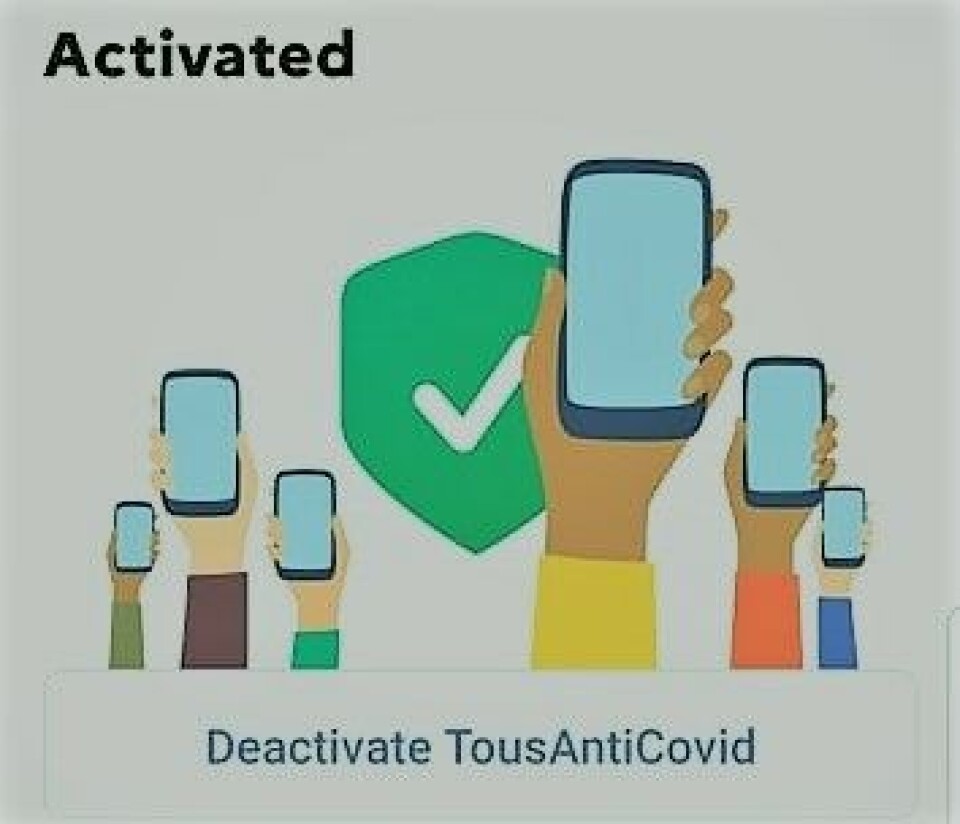 Screenshot / Tous Anti Covid The Tous Anti Covid application in English