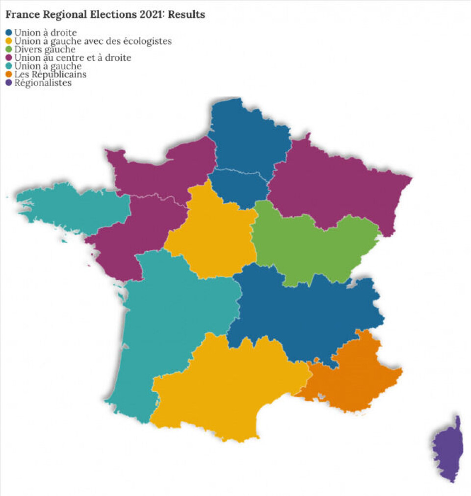 Results of France regional elections 2021