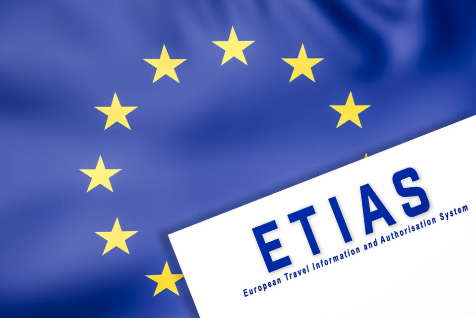 An EU flag with ETIAS