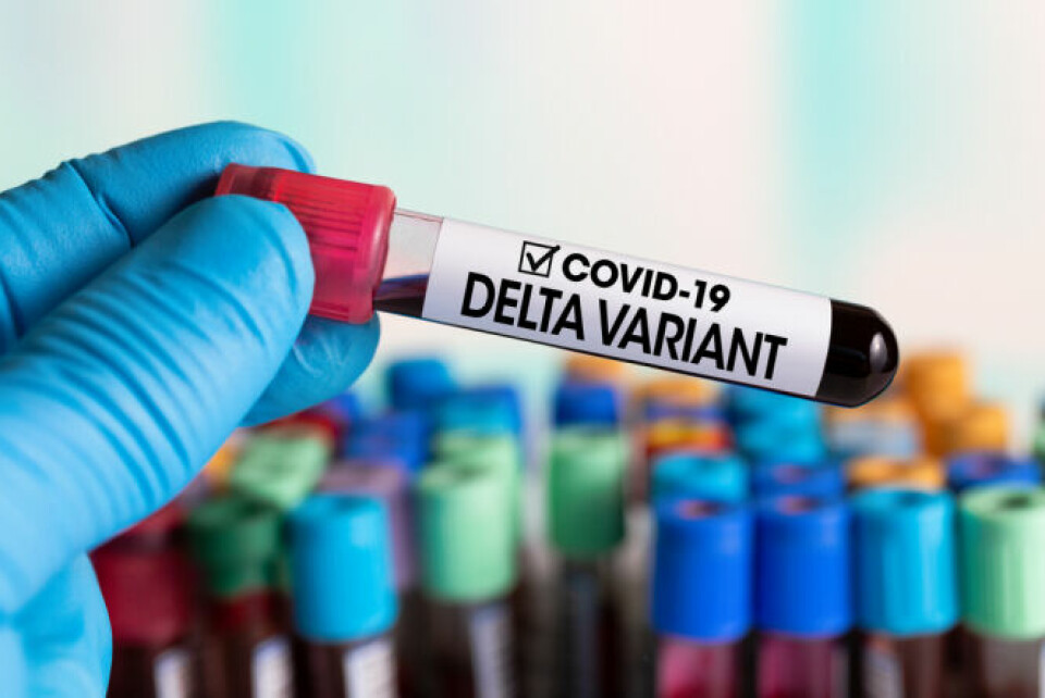 A blood sample marked Delta variant