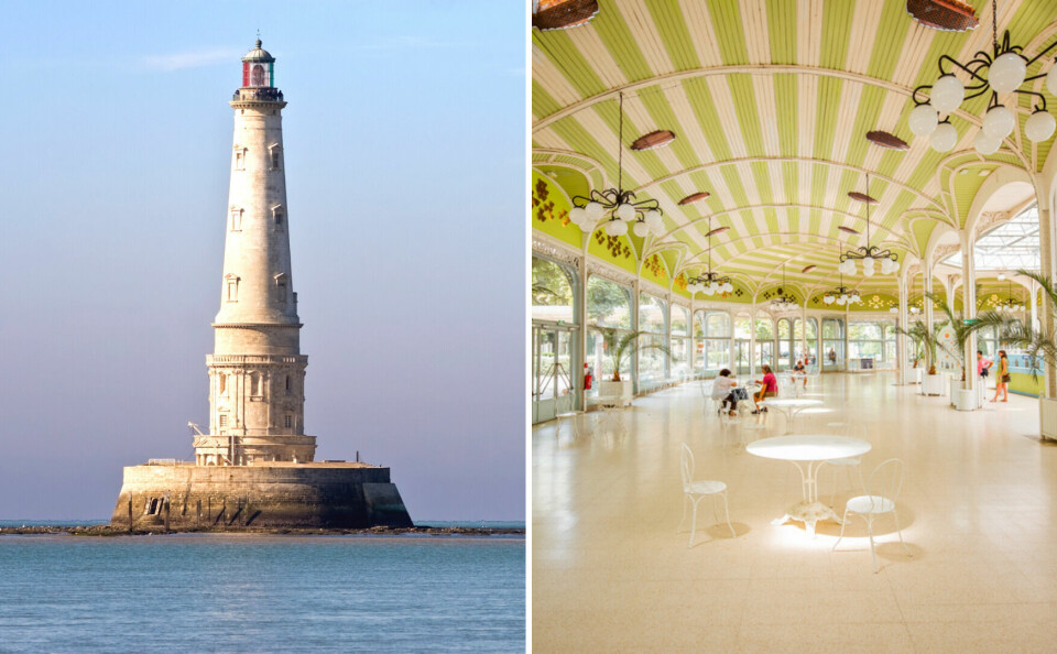 The Cordouan lighthouse (L) and the old pump room in Vichy (R). France’s Cordouan lighthouse and Vichy waters on UNESCO heritage list