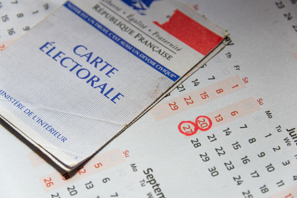 Electoral card and calendar with voting dates. Centre-right surprise success in first-round of France's regional elections