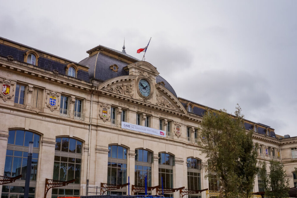 Toulouse, France - Monumental main facade of Gare de Toulouse-Matabiau,