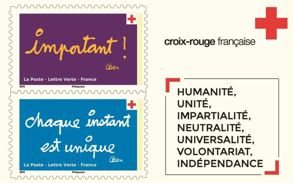 A preview of some of the colourful stamps. French artist creates 10 new stamp designs for Croix-Rouge