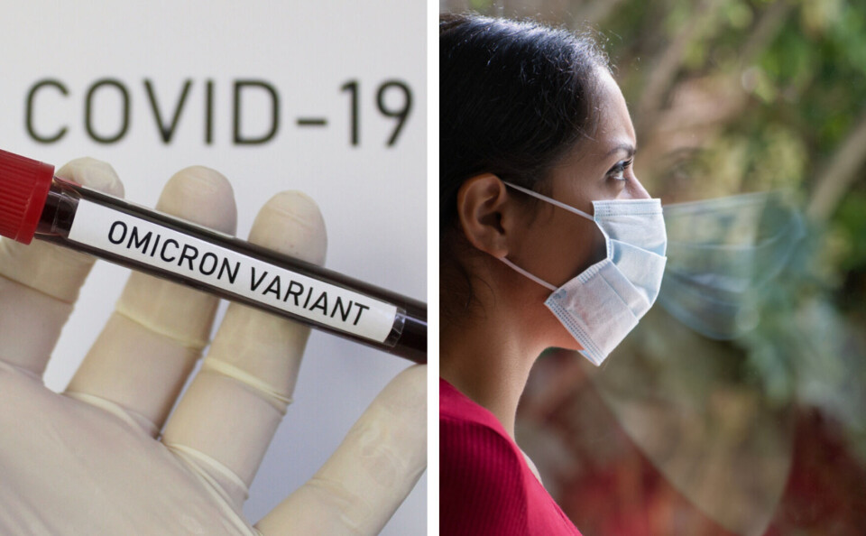 Ripio / Mi1333 / Shutterstock A test tube labelled Omicron, and a woman wearing a mask looking out a window