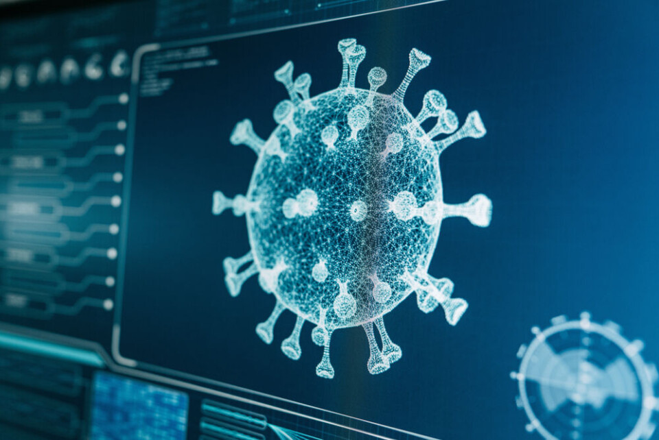 Marcin Janiec / Shutterstock coronavirus testing. Virus model on screen. France improving Covid-19 testing to better track Delta variant spread
