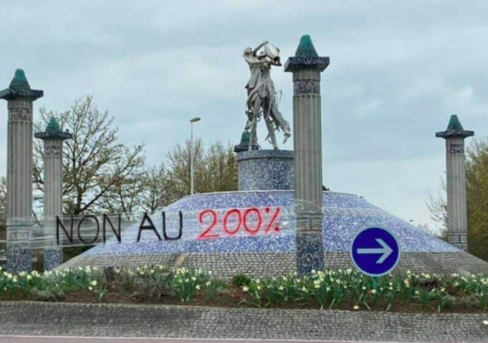 @OlivierJorba / Olivier Jorba / Twitter Residents protest in Contrexéville. Residents shocked by 200% property tax rate rise in east France town