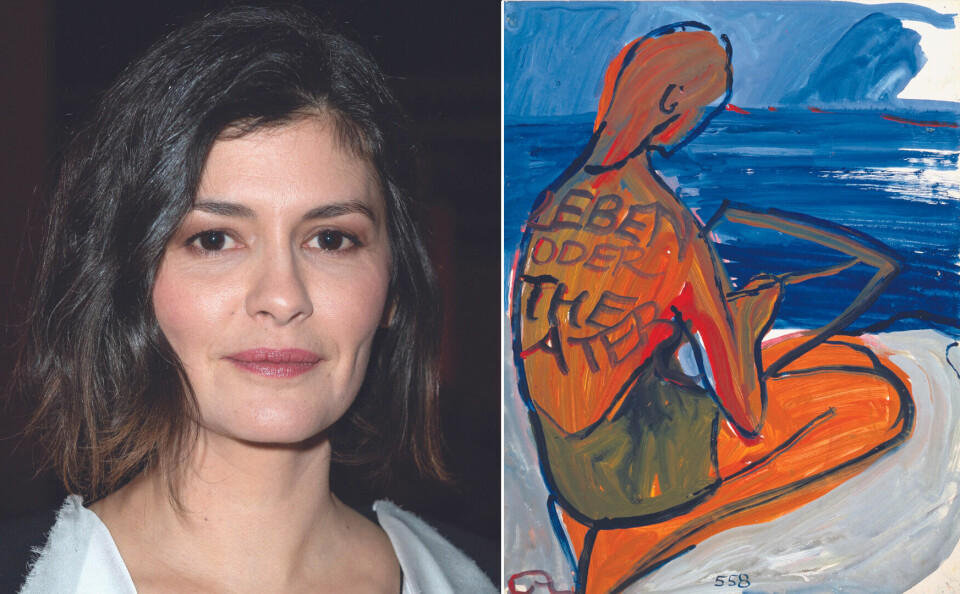 Audrey Tautou and a Charlotte Salomon painting