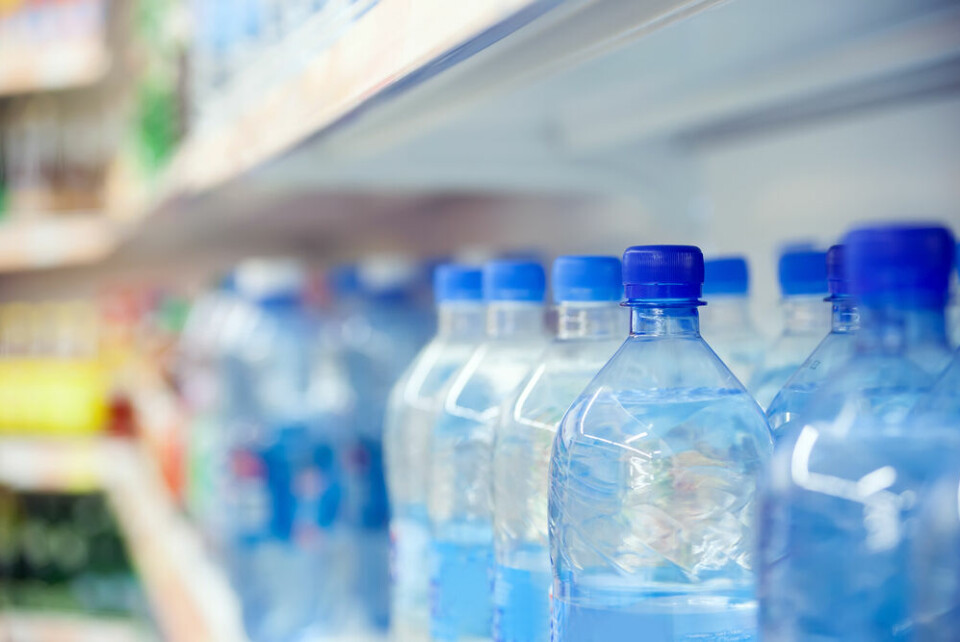 A view of mineral water in bottles at a packaging factory