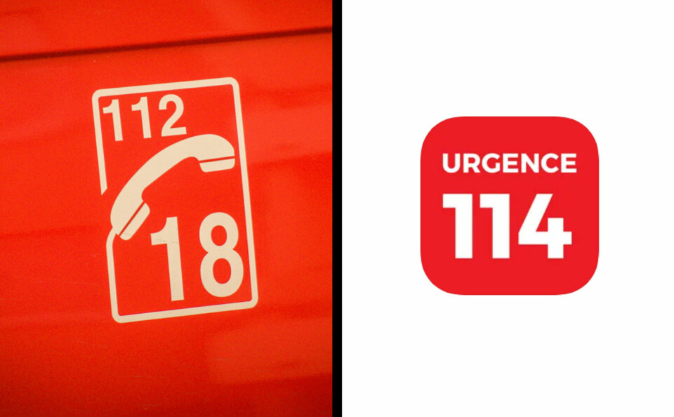 A split image of the 112 and 18 numbers, and the 114 app symbol