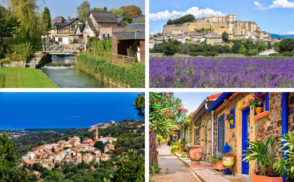 A split image of four of the shortlisted villages