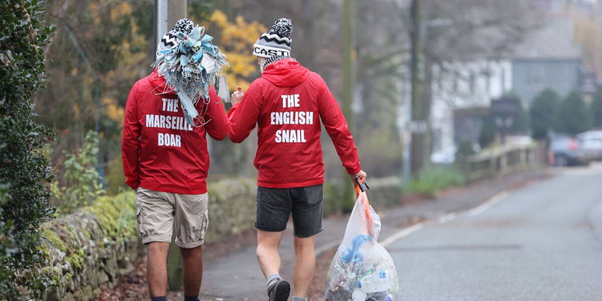 Two friends to hike across corsica picking up cigarette butts