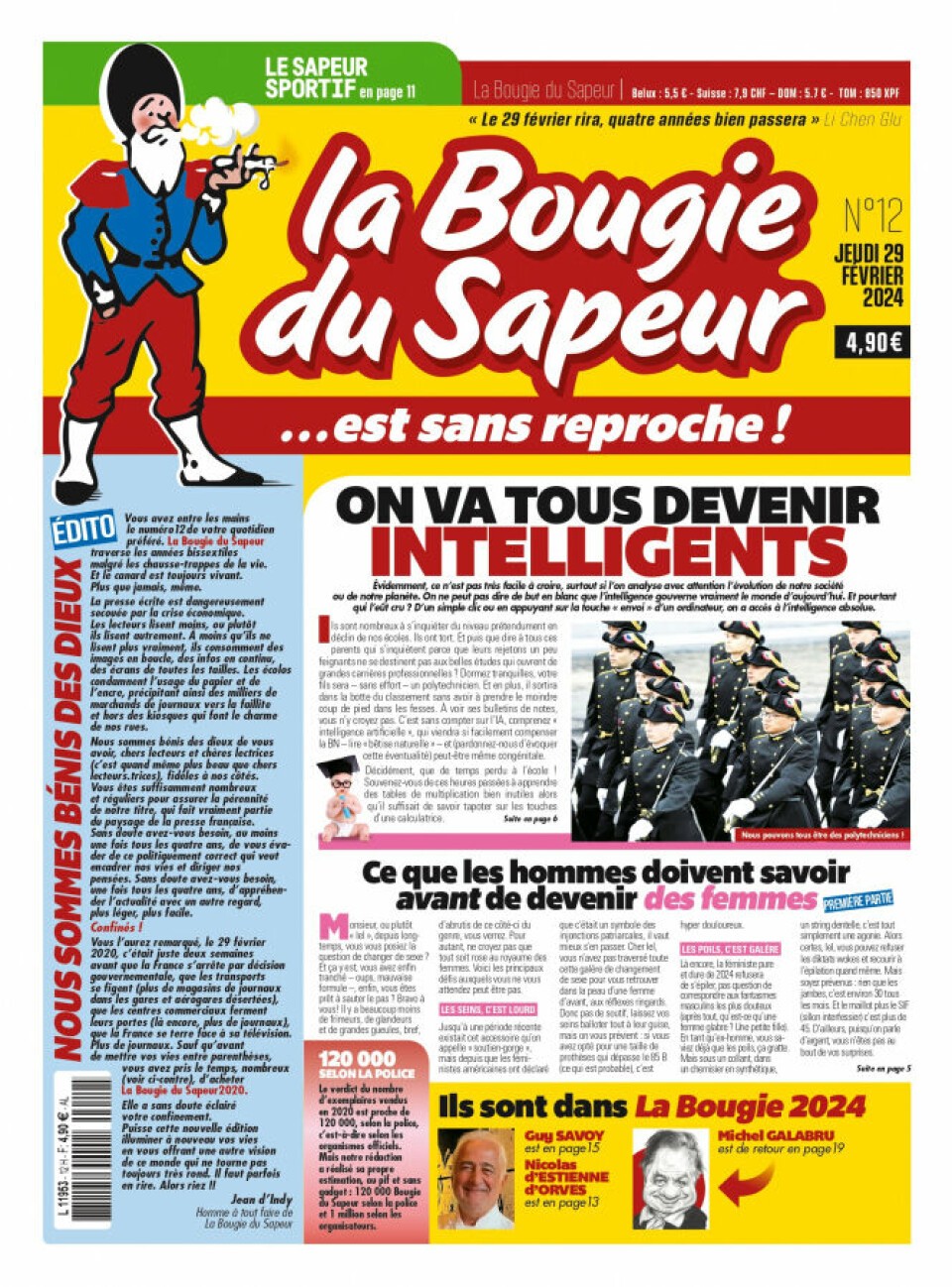 The cover of this year’s edition of La Bougie du Sapeur