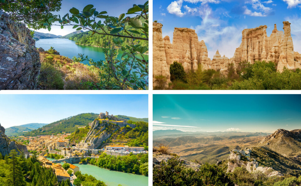 A view of four images of the greenest departments in France