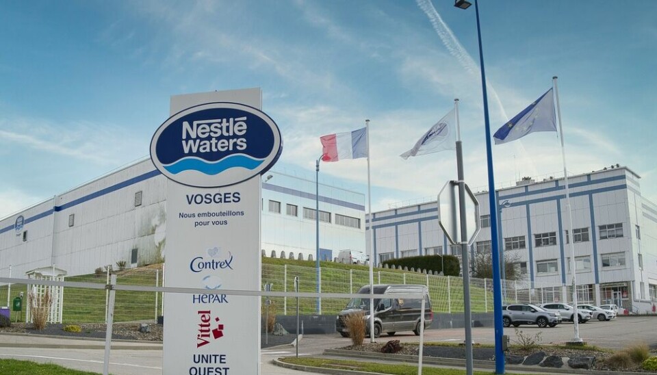 A view of a Nestlé Waters factory in France, showing the brands Contrex, Hépar, and Vittel