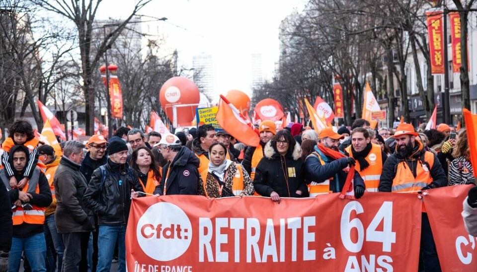 Paris,France January 31st 2023: People march against raising retirement age