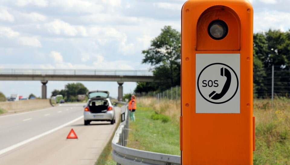 An SOS emergency telephone on a French motorway