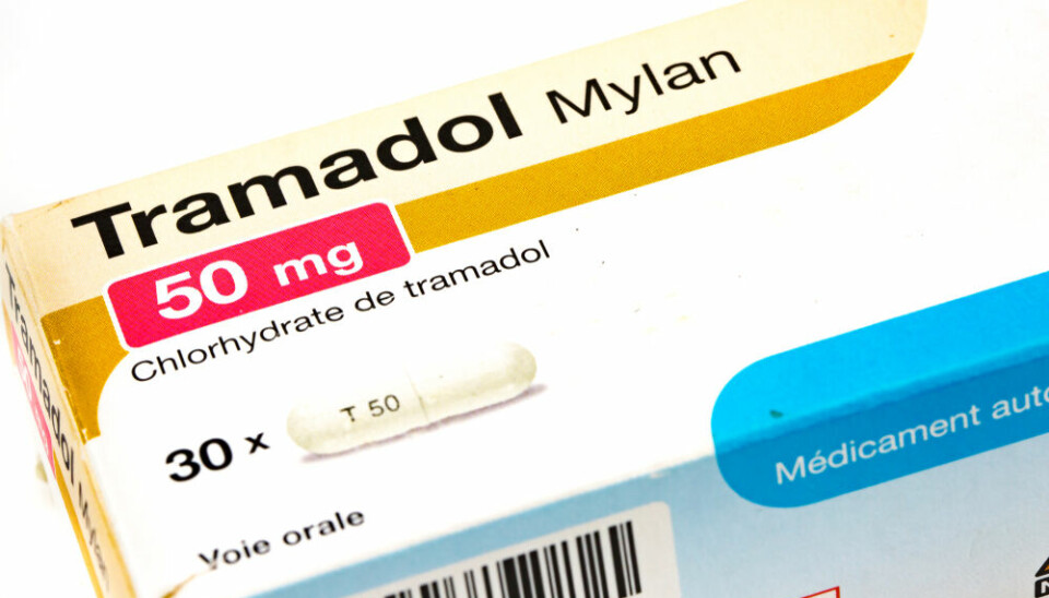 A box of tramadol tablets handed out in France, containing 30 tablets.