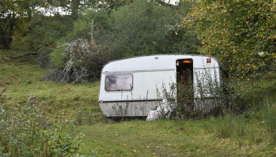 A caravan in a field in France