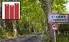 Plane tree alley in St Remy de Provence. France, inset road death numbers for the first three months of 2024