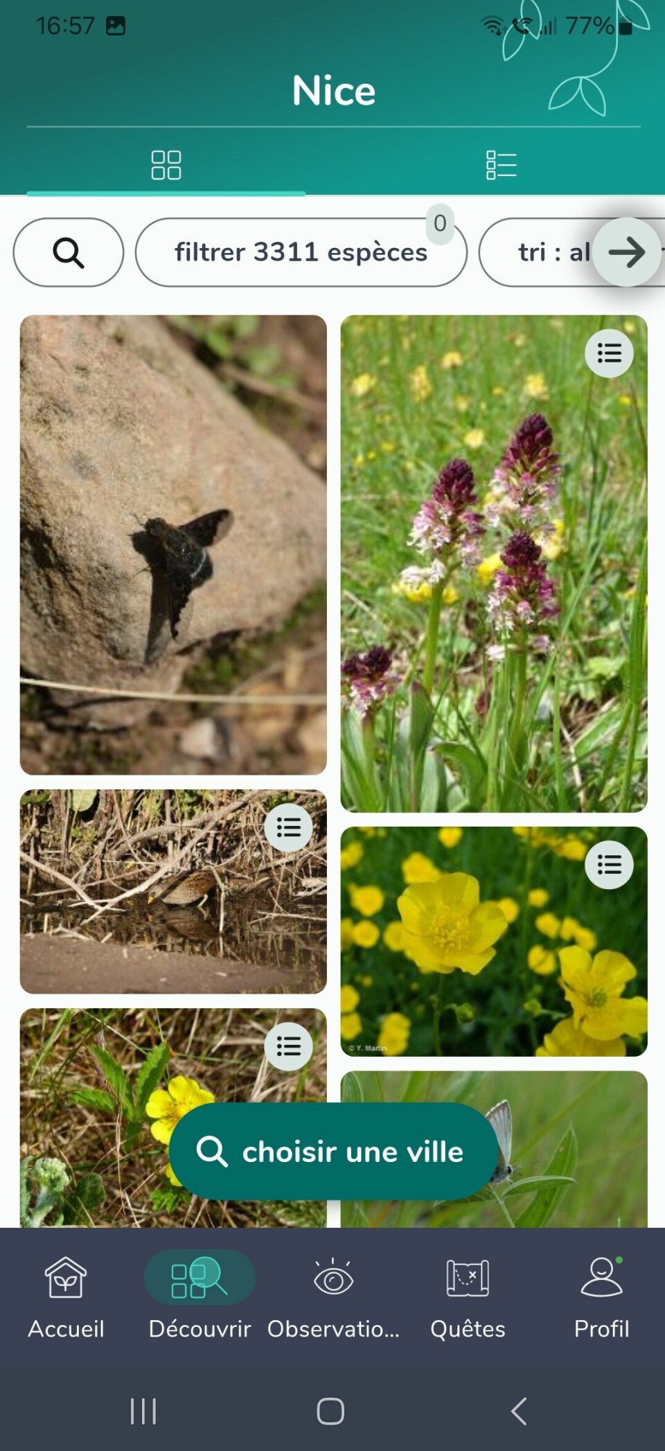 INPN Espèces app, upload images of plants and wildlife