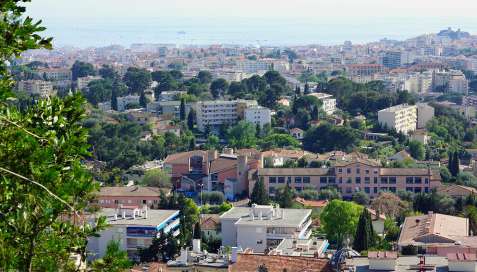 Town of Le Cannet viewed from a hilltop in the south of France