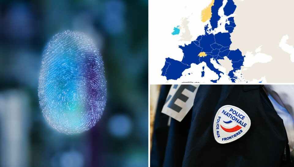 Three-way split image of fingerprint, French border police and the schengen area
Tags: ees, europe