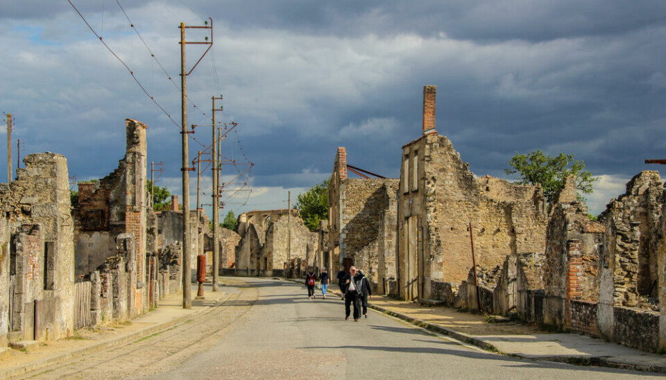 Part of the ruins of Oradour-sur-glane near Limoges