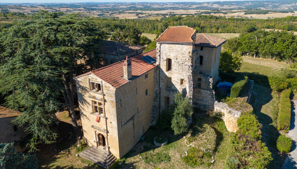 Aerial view of the Château de Magrin in Tarn, France