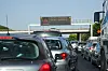 A motorway traffic jam in France
