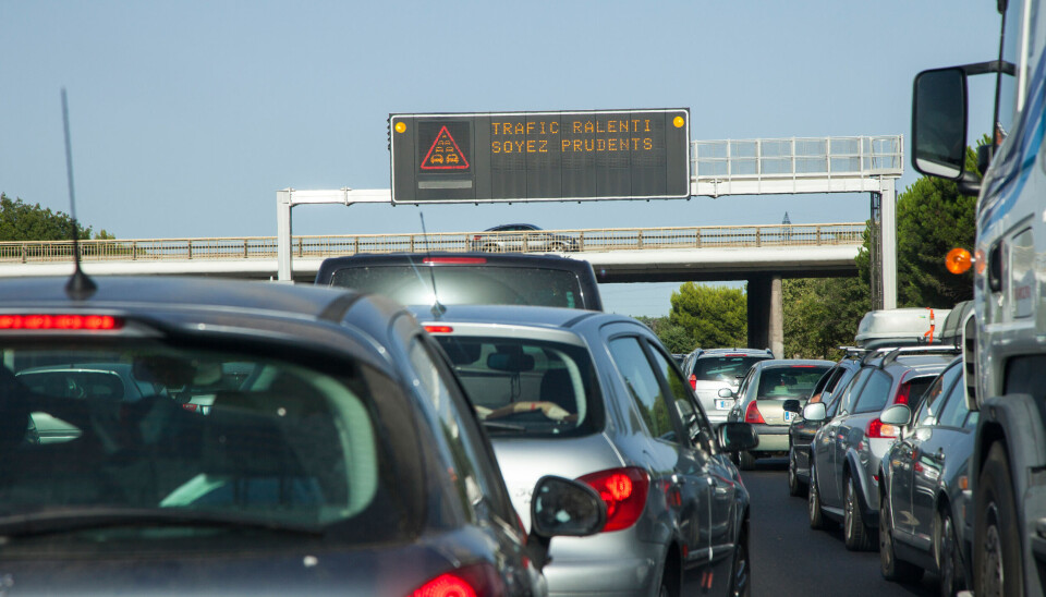 A motorway traffic jam in France