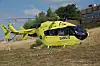 Samu helicopter for emergency airlift to french hospital
