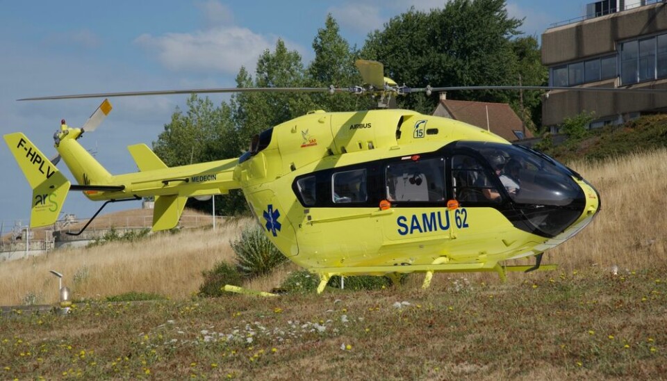 Samu helicopter for emergency airlift to french hospital