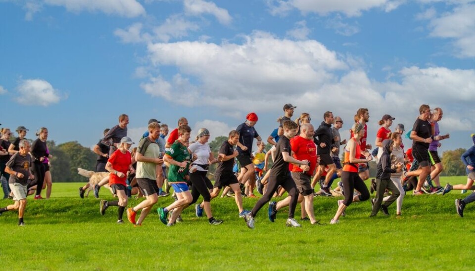 Runners joining in a 5km Parkrun activity in the UK - the races have been banned in France