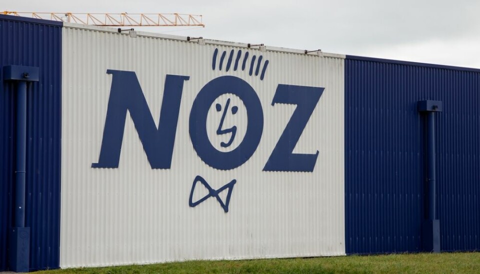 A view of a blue and white NOZ store in Bordeaux, France