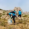 People picking up litter