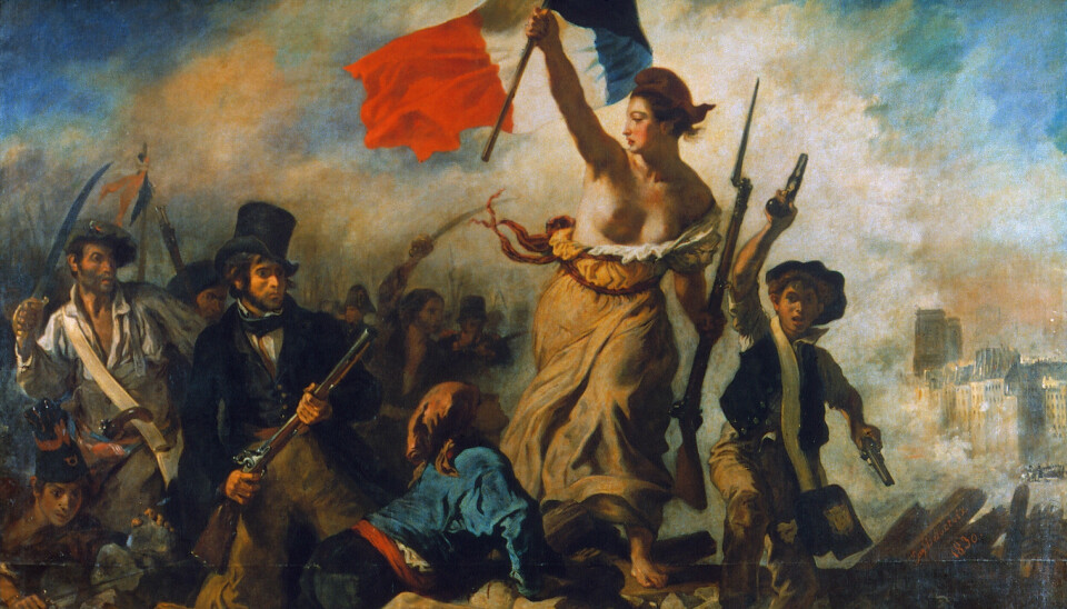 Iconic French painting Liberty Guides the people, by Eugene Delacroix