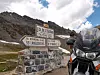 Road signs at the route du col d'Iseran in eastern France