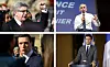 four-way split image of Jean-Luc Mélenchon, Eric Zemmour, Gabriel Attal and Jordan Bardella